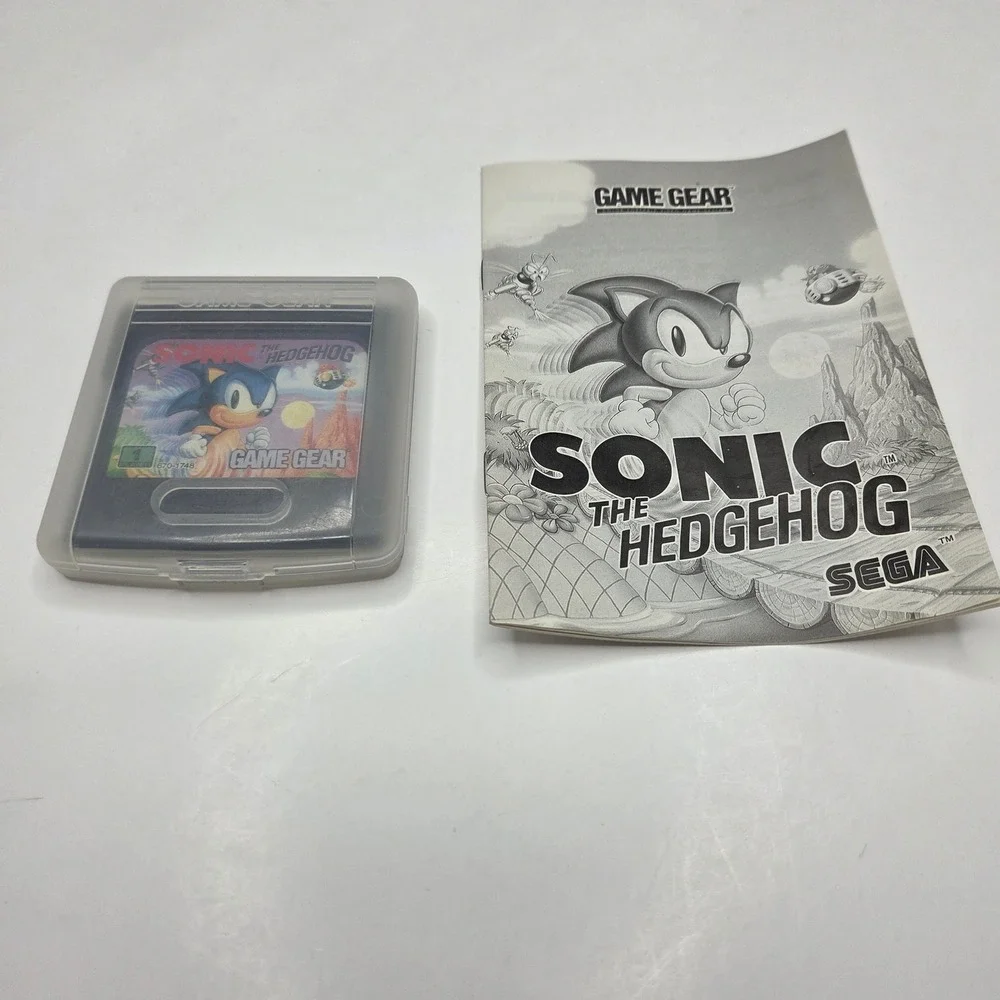Sega Game Gear Sonic The Hedgehog Video Game Cartridge With Manual Vintage
